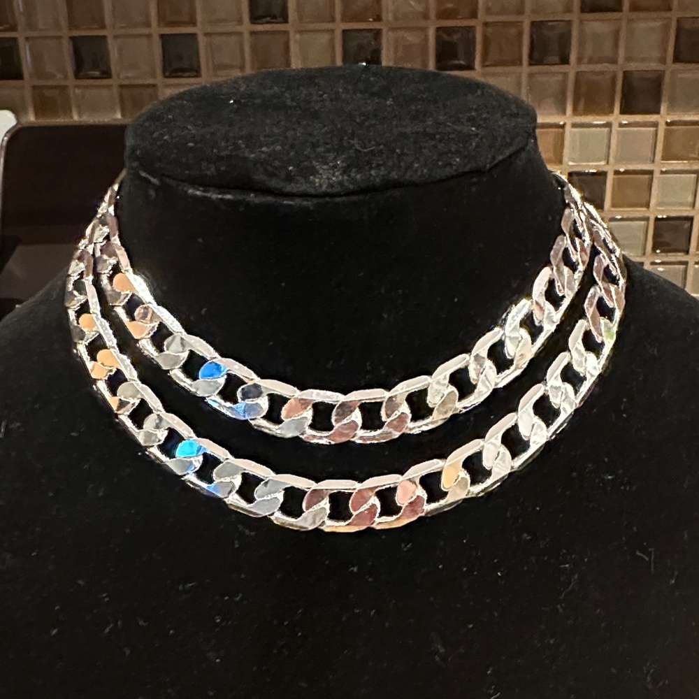 Silver Chain Necklace, Chunky and Bold.